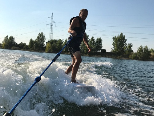wakesurfing